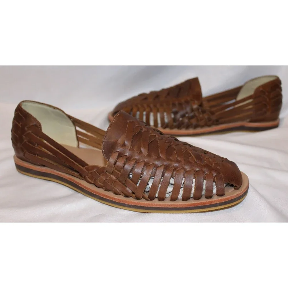 Nisolo Leather Sandal Huarache Men's BROWN NWOB SZ 13 MSRP $150